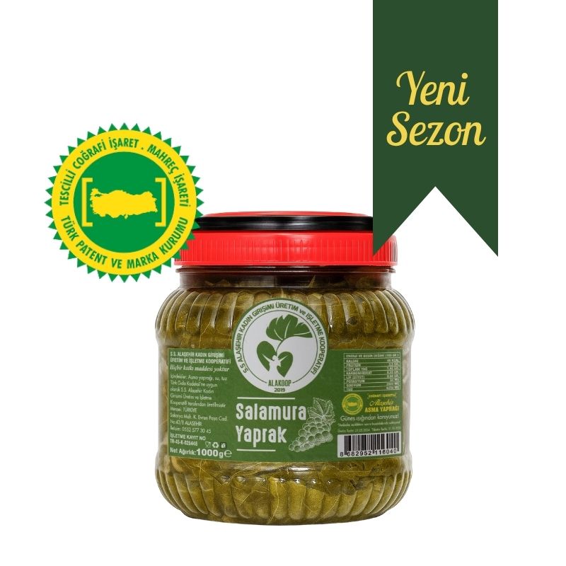 Coğrafi Işaretli Alaşehir Salamura Asma Yaprağı 1 kg